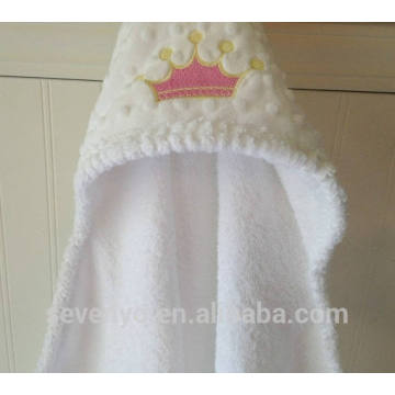 Super blanc moelleux couronne blanche bébé capuche serviette bain serviette de bébé